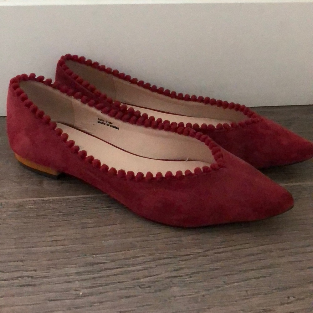 Red Anthropologie flats